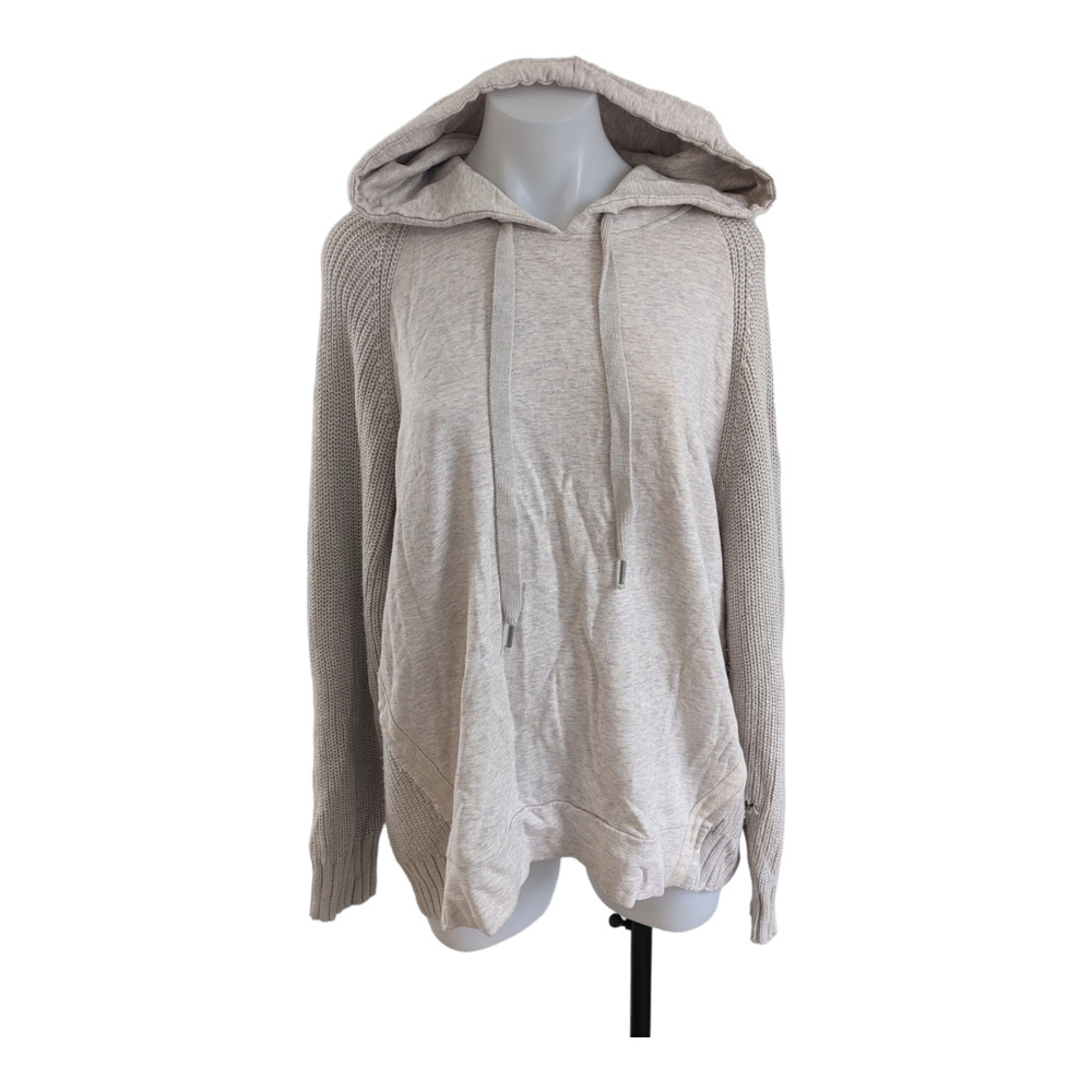 Splendid Collection Large Shea Long Sleeve Coordinating Sweater Mix Hoodie Tan